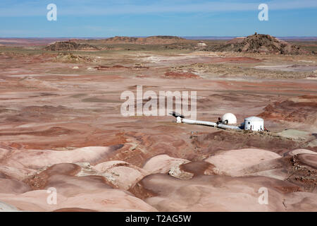 HANKSVILLE - La Mars Desert Research Station (MDRS) dans un coin à distance de l'Utah désert, est l'un des principaux sites de simulation de missions vers Mars. Banque D'Images