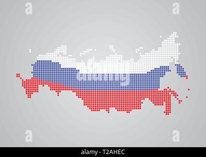 Carte de la Russie mosaïque dans les couleurs du drapeau national eps 10 Illustration de Vecteur