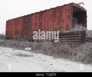 Vintage re résolut rail road fort voiture comme un hangar de stockage / building Banque D'Images