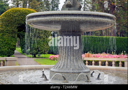 WA16095-00...WASHINGTON - Fontaine et allées voûtées trouvés au Duncan formelle dans le jardin de la ville de Spokane Manito Park. Banque D'Images