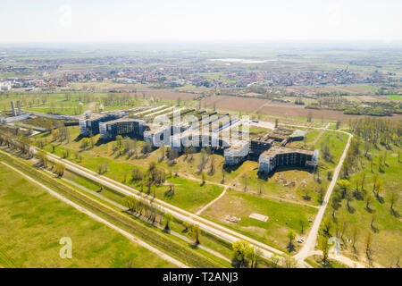 L'hôpital abandonné inachevé à Zagreb, Croatie Banque D'Images