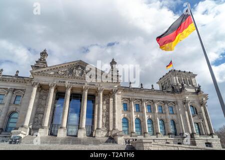 Allemagne : bâtiment du Reichstag, vues de l'ouest. Photo du 18 mars 2019. Dans le monde d'utilisation | Banque D'Images