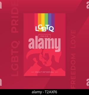 La fierté LGBT concept. Soutien aux couples. LGBTQ Couple. La liberté. L'amour. Vecteur. Modèle pour l'affiche, bannière, flyer. Illustration de Vecteur