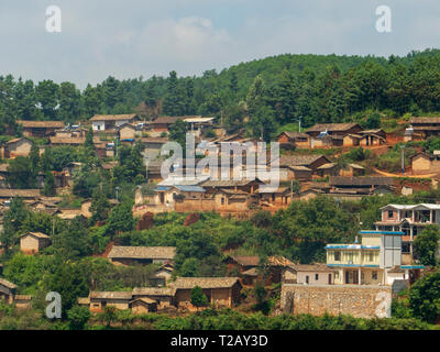 Honghe Hani village et des terrasses de riz est la terrasse situé dans la préfecture de Honghe, Yuanyang County, Yunnan, Chine. C'est un site du patrimoine mondial et Banque D'Images