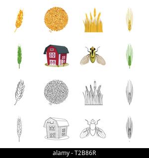 L'orge de printemps,grenier,voler,spike,graines,bâtiment,insectes,dur,Culture,hiver,industrie,lutte,farine,, pain, terre, automne, contrôle, de céréales de maïs de semence,,,arrêter,son,oreille,ailes,campagne,remise,golden,insecticide,agriculture,agriculture,plantes,seigle blé,maïs,grain,récolte,ferme,,champ,set,icône,,illustration,collection,isolé,design,graphisme,élément vecteur vecteurs,signer , Illustration de Vecteur