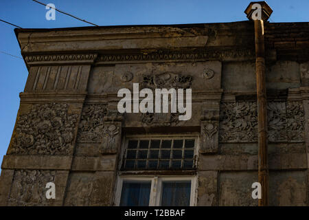 Façade de maisons de Tbilissi de 18-19 siècles dans l'Art Nouveau, République de Géorgie Banque D'Images