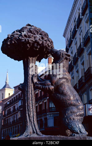 Statue de l'ours et l'arbousier,Madrid, Espagne Banque D'Images