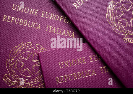 Passeport italien close up Banque D'Images