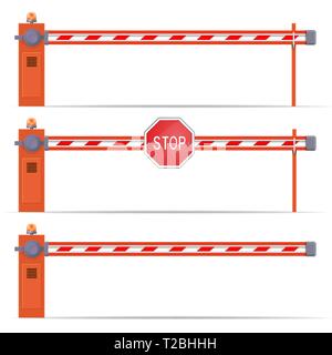 Voiture parking barriere set Illustration de Vecteur