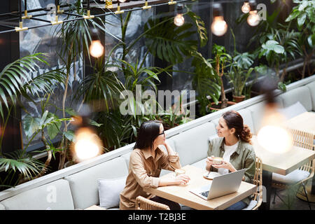 Les entrepreneurs dans la stratégie de dame discuter cafe Banque D'Images