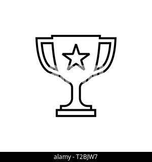 L'icône de la ligne de coupe trophée en style plat symbole gagnant Illustration de Vecteur