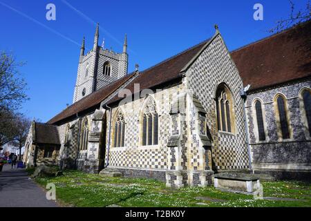 St Mary's la Vierge minster dans le centre de Reading, Royaume-Uni Banque D'Images