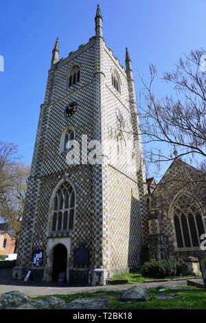 St Mary's la Vierge minster dans le centre de Reading, Royaume-Uni Banque D'Images