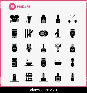 Pédicure glyphe solide Icon Pack pour les concepteurs et développeurs. Icônes de la Lotion, lotion à remous, savon, cosmétique, Beauté, cosmétique, crème, Vector Illustration de Vecteur