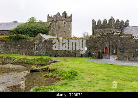 Strangford, en Irlande du Nord. La tour chambre et cour au château de Ward, un célèbre lieu de tournage de fantaisie, les émissions de télévision Banque D'Images