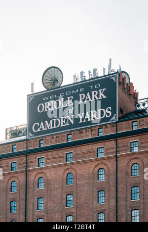 L'Oriole Park at Camden Yards baseball stadium à Baltimore, Maryland Banque D'Images
