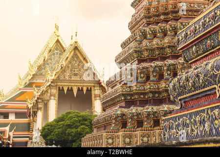 L'architecture du temple de Wat Pho à Bangkok Banque D'Images