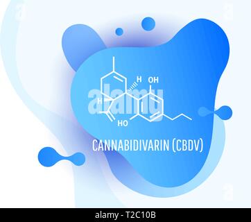 Cannabidivarin CBDV. Les plantes avec des niveaux relativement élevés de CBDV ont été signalés dans les populations de C. Illustration de Vecteur