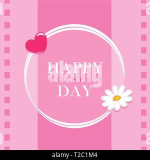 Happy Mothers Day Greeting card lettrage avec fleur et coeur illustration vecteur EPS10 Illustration de Vecteur