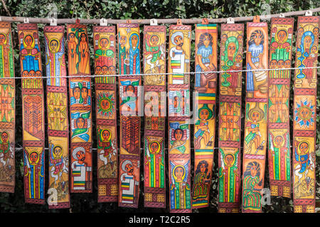 Souvenirs à vendre à Lalibela Ethiopie Banque D'Images