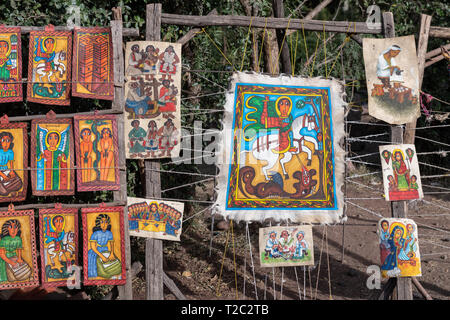 Souvenirs à vendre à Lalibela Ethiopie Banque D'Images