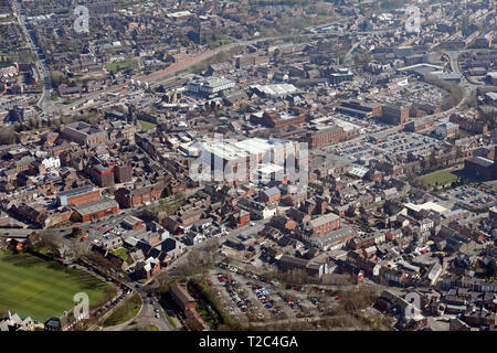 Vue aérienne de Macclesfield, Cheshire dans une ville de marché Banque D'Images