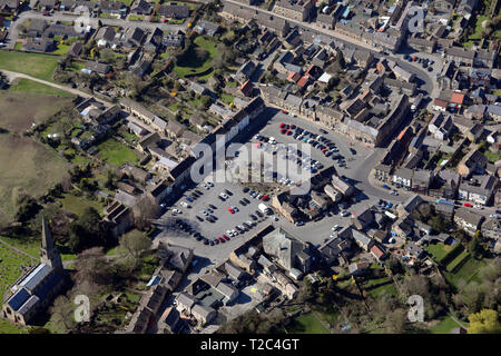 Vue aérienne de la petite ville de Masham Yorkshire Banque D'Images