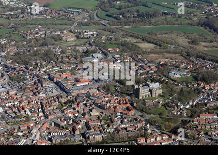 Vue aérienne du centre-ville de Ripon, Yorkshire du Nord Banque D'Images