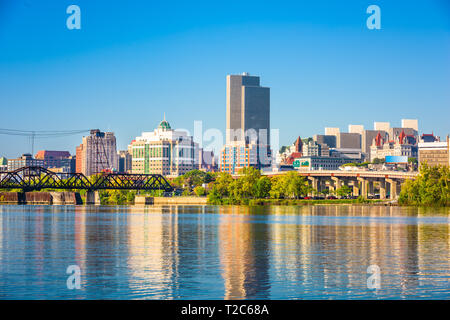 Albany, New York, USA sur le centre-ville. Banque D'Images