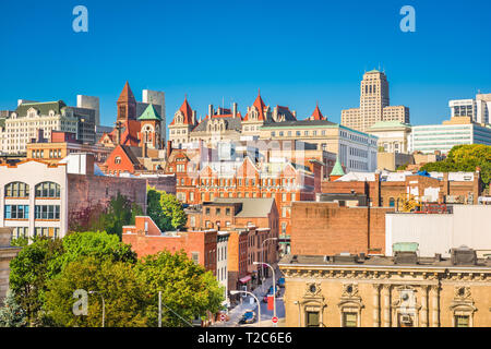 Albany, New York, USA sur le centre-ville. Banque D'Images