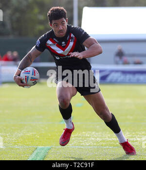 London Broncos Keiran Dixon en action au cours de la Super League à Betfred Sports Club, Londres Trailfinders. Banque D'Images