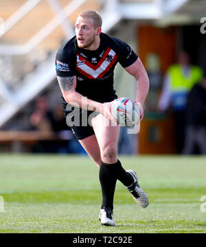 London Broncos' Jordanie Abdull en action au cours de la Super League à Betfred Sports Club, Londres Trailfinders. Banque D'Images