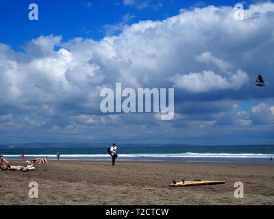 La plage de Petitenget, Seminyak, Bali, Indonésie Banque D'Images