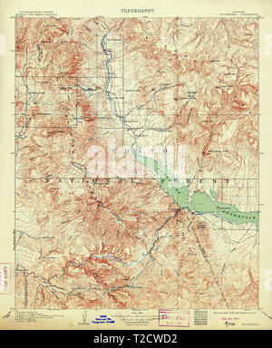 Carte TOPO USGS AZ Arizona 315402 125000 Roosevelt 1909 Restauration Banque D'Images