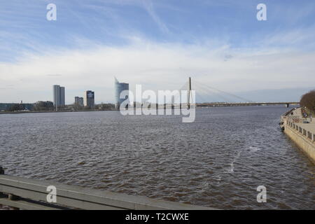 Fleuve Düna Riga Banque D'Images