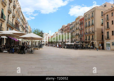 Plaça de la Font Tarragone pendant les Jeux Méditerranéens en juin 2018 Banque D'Images