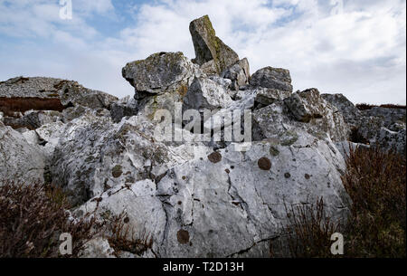 Rock formations au fameux Stiperstones, Shropshire, England, UK. Banque D'Images