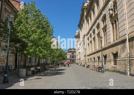 Street à Bucarest en avril 2018. Zone centrale Banque D'Images