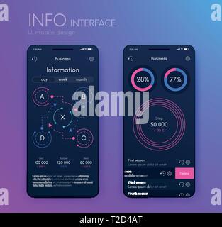 Application pour téléphone mobile analytics. stock vector Illustration de Vecteur