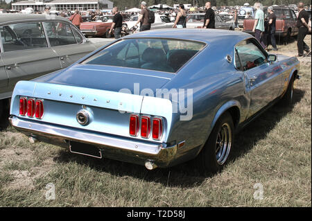 Mustang bleu clair à Pick-Nick, 2018 Classic Car Show à Forssa, Finlande. 05.08.2018 Forssa, Finlande Banque D'Images