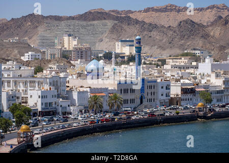 Vue aérienne de la vieille ville de Mascate, Oman Banque D'Images