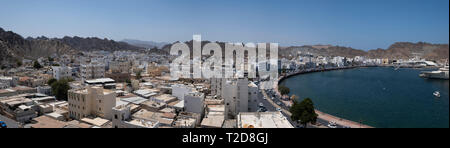 Vue aérienne de la vieille ville de Mascate, Oman Banque D'Images