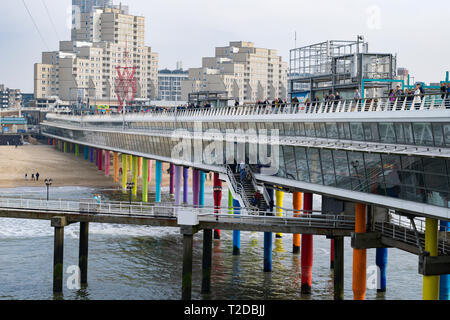 Affichage d'un jetée de Scheveningen, à La Haye, aux Pays-Bas. Avril 2018 Banque D'Images