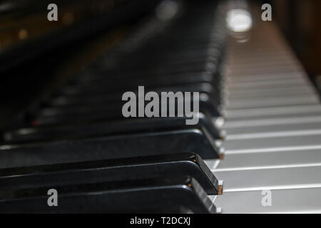 Selective focus shot d'un clavier de piano Banque D'Images