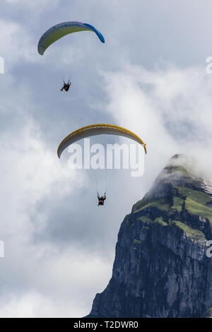 Le Parapente à Samoens, France Banque D'Images