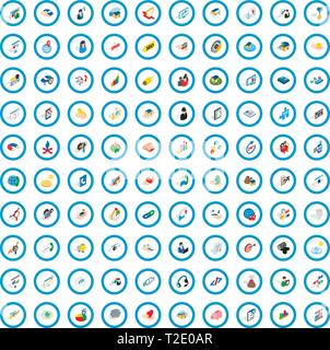 Partenariat 100 icons set, style 3D isométrique Illustration de Vecteur