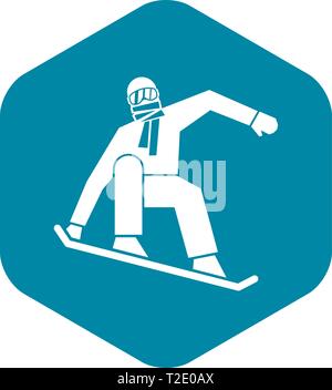 L'icône de snowboarder, le style simple Illustration de Vecteur