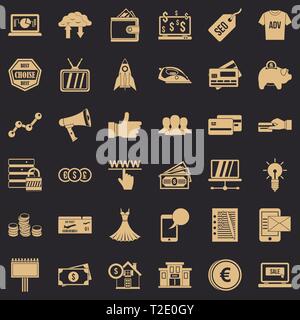 Ecommerce icons set, le style simple Illustration de Vecteur