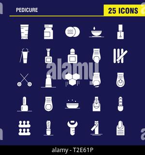 Pédicure glyphe solide Icon Pack pour les concepteurs et développeurs. Icônes de la Lotion, lotion à remous, savon, cosmétique, Beauté, cosmétique, crème, Vector Illustration de Vecteur