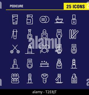 L'icône de la ligne pédicure Pack pour les concepteurs et développeurs. Icônes de la Lotion, lotion à remous, savon, cosmétique, Beauté, cosmétique, crème, Vector Illustration de Vecteur